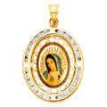 14K Yellow Gold Religious CZ Pendant