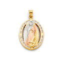 14K Yellow White Rose Gold Religious CZ Pendant