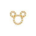 14K Yellow Gold Mouse CZ Pendant
