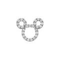 14K White Gold Mouse CZ Pendant
