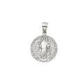 14K White Gold San Beniti Round Medal
