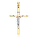 14K Two Tone Gold Crucifix Pendant