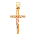 14K Two Tone Gold Crucifix Pendant