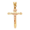 14K Two Tone Gold Crucifix Pendant