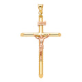 14K Two Tone Gold Crucifix Pendant