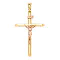14K Two Tone Gold Crucifix Pendant