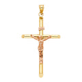 14K Two Tone Gold Crucifix Pendant