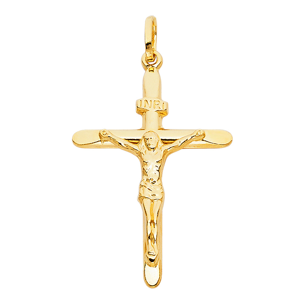 14K Yellow Gold Crucifix Pendant