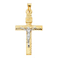 14K Two Tone Gold Crucifix Pendant