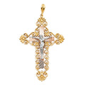 14K Yellow White Rose Gold Crucifix Pendant