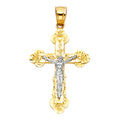 14K Two Tone Gold Crucifix Pendant