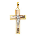 14K Yellow White Rose Gold Crucifix Pendant