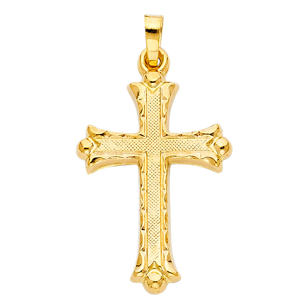 14K Two Tone Gold Cross Pendant