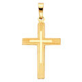 14K Two Tone Gold Cross Pendant