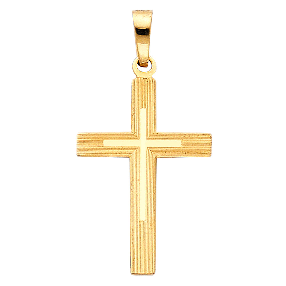 14K Two Tone Gold Cross Pendant