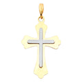 14K Two Tone Gold Cross Pendant