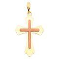 14K Two Tone Gold Cross Pendant