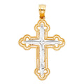 14K Two Tone Gold Cross Pendant