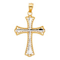 14K Two Tone Gold Cross Pendant