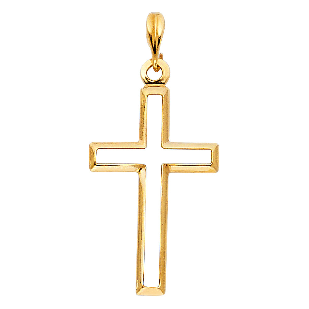14K Yellow Gold Opening Cross Pendant