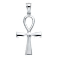 14K White Gold Ankh Cross Pendant