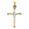 14K Yellow White Rose Gold Fancy Crucifix Pendant