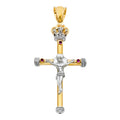 14K Two Tone Gold Fancy Crucifix Pendant