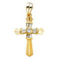 14K Yellow Gold CZ Cross Pendant