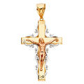 14K Yellow White Rose Gold Crucifix Pendant