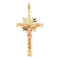 14K Two Tone Gold Crucifix Pendant