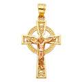 14K Two Tone Gold Crucifix Pendant