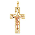 14K Two Tone Gold Crucifix Pendant