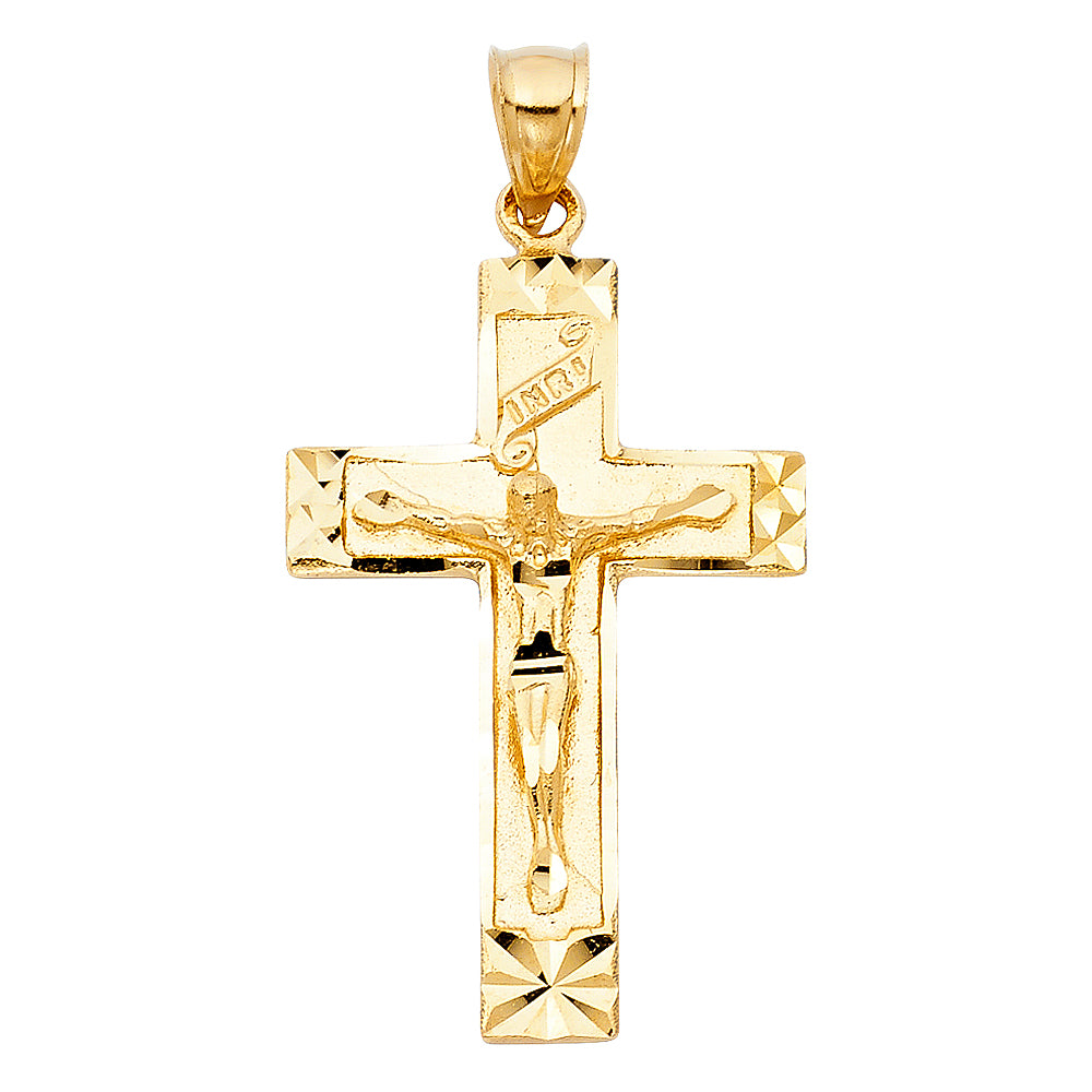 14K Yellow Gold Fancy Crucifix Pendant