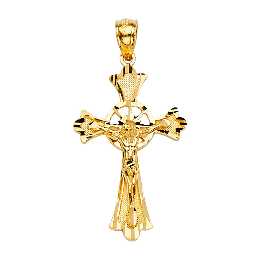 14K Yellow Gold Fancy Crucifix Pendant