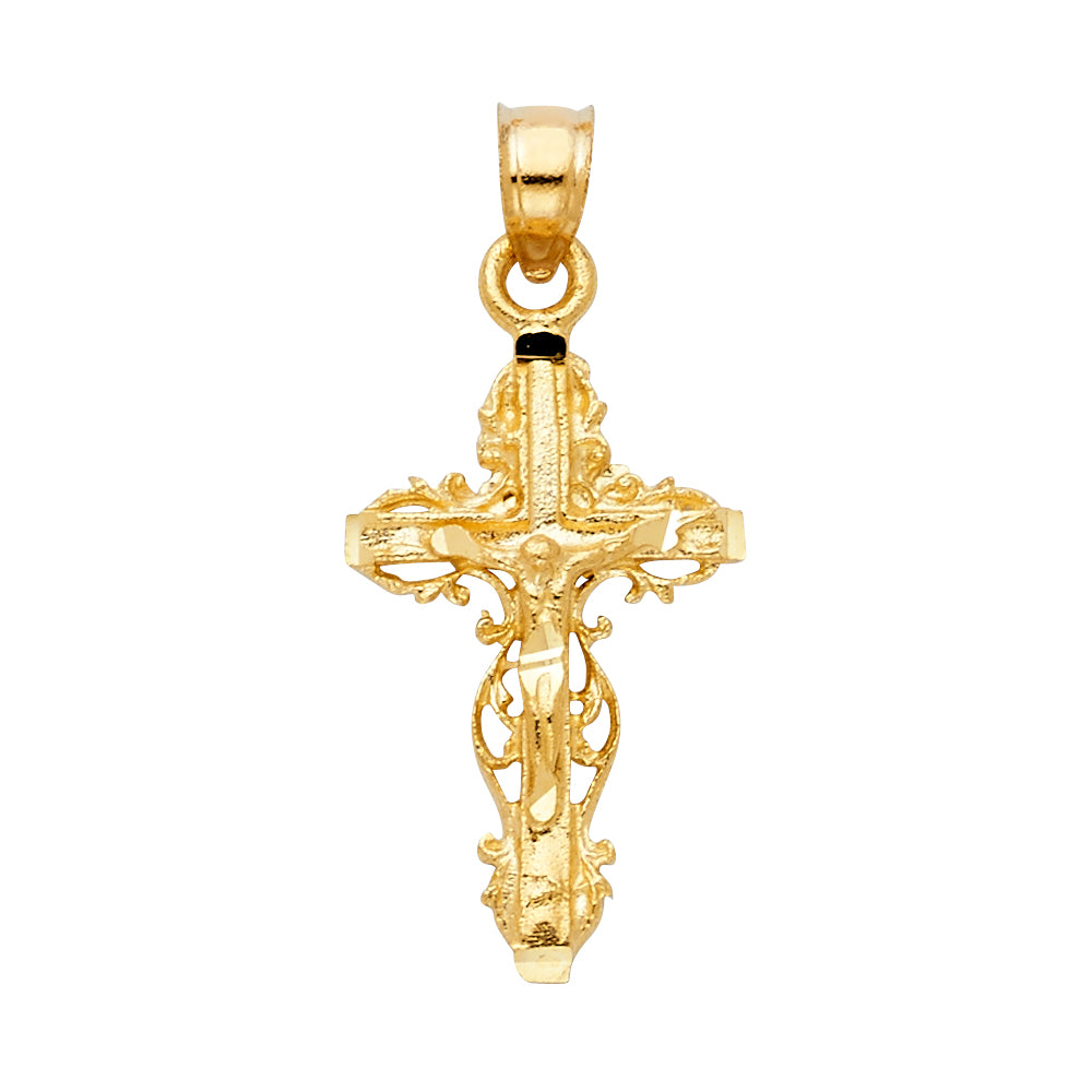 14K Yellow Gold Fancy Crucifix Pendant