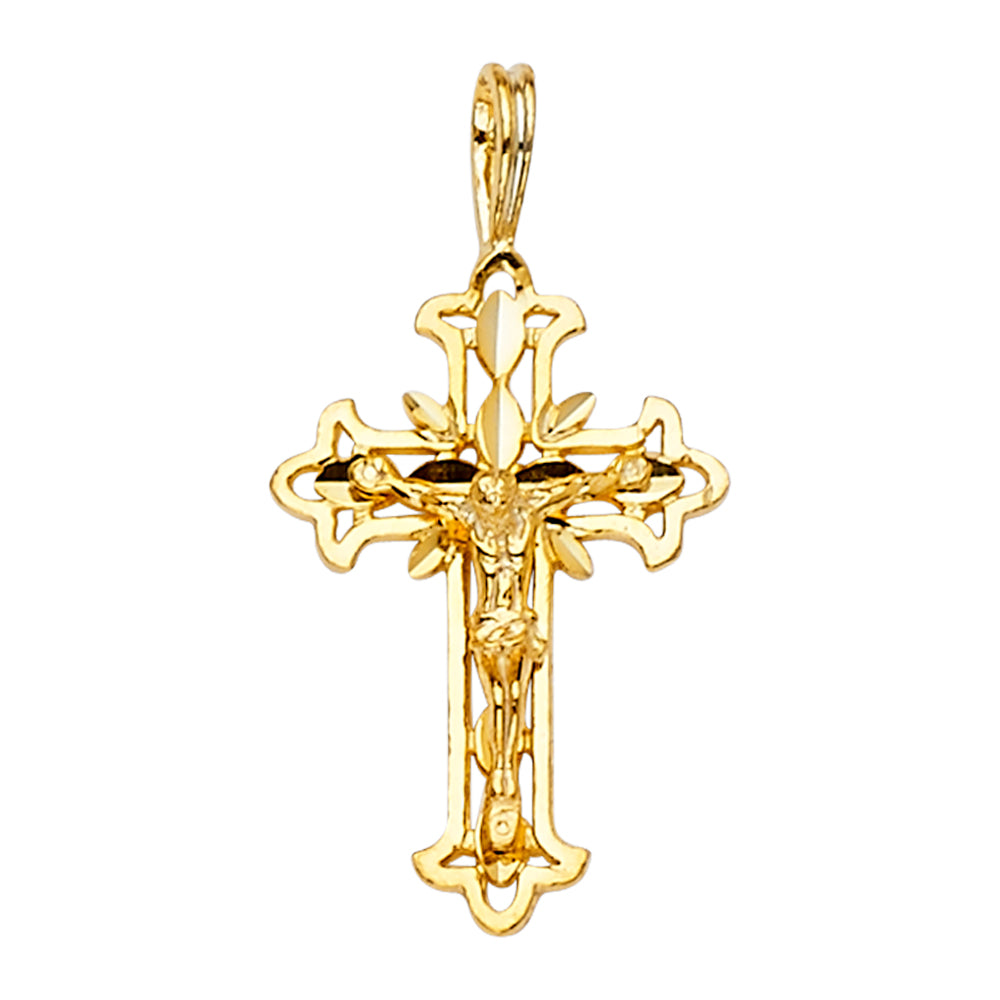 14K Yellow Gold Fancy Crucifix Pendant