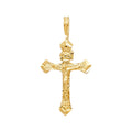 14K Yellow Gold Fancy Tiny Crucifix Pendant
