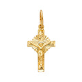 14K Yellow Gold Fancy Tiny Crucifix Pendant
