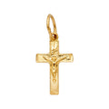14K Yellow Gold Fancy Tiny Crucifix Pendant