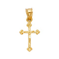 14K Yellow Gold Fancy Tiny Crucifix Pendant