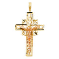 14K Two Tone Gold Crucifix Pendant
