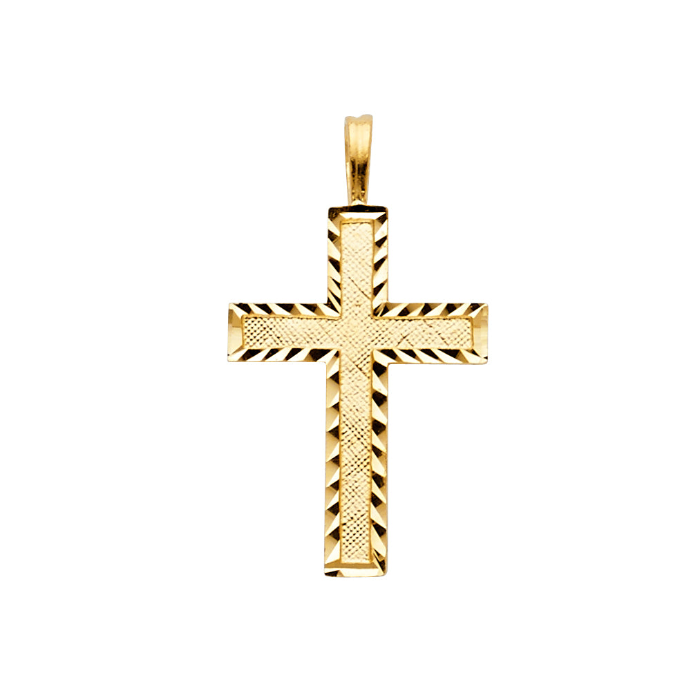 14K Yellow Gold Latin Design Cross Pendant