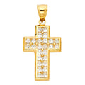 14K Yellow Gold CZ Cross Pendant