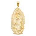 14K Yellow Gold Our Lady Of Guadalupe Pendant