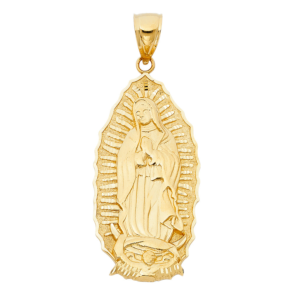14K Yellow Gold Our Lady Of Guadalupe Pendant