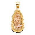 14K Two Tone Gold Our Lady Of Guadalupe Pendant