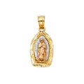 14K Yellow White Rose Gold Our Lady Of Guadalupe Pendant