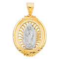 14K Two Tone Gold Our Lady Of Guadalupe Pendant