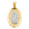 14K Two Tone Gold Our Lady Of Guadalupe Pendant
