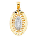 14K Two Tone Gold Our Lady Of Guadalupe Pendant